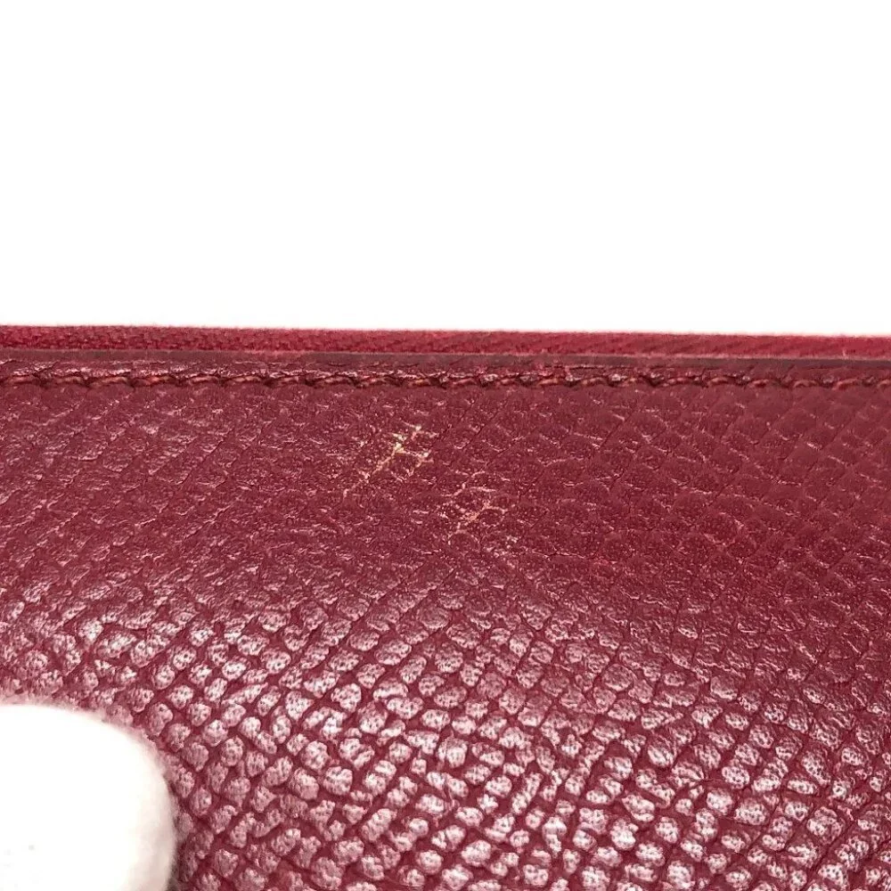 HERMES Azap Long Silk-In Long Wallet Wallet Long Wallet Epsom wine-red - Picture 7 of 14